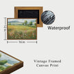 OIQArtOIQ Vintage Landscape Framed Wall Art Spring Countryside Colorful Wildflower Field Canvas Art Prints Farmhouse Cottagecore Pictures Wall Decor Rustic Meadow Paintings Artwork For Kitchen Bedroom