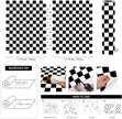 Modern Peel and Stick Wallpaper Black and White Mosaic Checkered Contact Paper 17.7