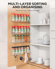 Nieifi Spice Rack Wall Mount, 4 Pack, Clear, Screw or Adhesive Installation, Spice Rack Organizer for Your Kitchen Cabinet or Pantry Door