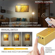 FUNCHDAY Picture Light,Battery Operated Picture Light for Wall,Wireless Remote Painting Light with Timer and Dimmable,16”Metal Art Light for Display,Wall,Artwork,Portrait,Gallery Gold-6000K