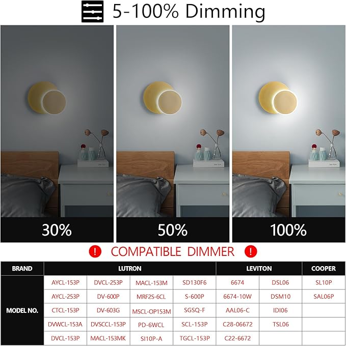 Modern LED Gold Wall Sconces Set of Two Acrylic Wall Lights Lighting Fixture 6000K White Light 8W Dimmable Wall Lamp Round Sconces Wall Lighting for Indoor Bedroom Bedside Hallway