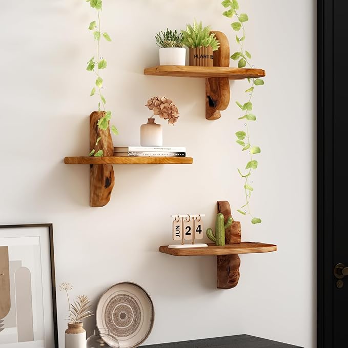 Live Edge Wall Mounted Beside Shelf – 16