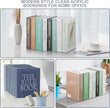 Acrylic Bookends 2 Pieces, VFINE Book Ends for Shelves, Clear Bookends for Shelves Decor Book Ends for Desktop Organizer, Book Stopper for Home Office School Supplies, 7 * 4.8 * 4.75 inch