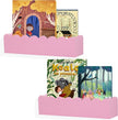 Wood Floating Shelves for Wall,Nursery Bookshelf,Kids Book Shelf,Baby Toys Storage Decor Organizer Wall Mounted for Living Room Bedroom,Wavy Edge,Preassembled,2 Pack,Scalloped Pine(Pink)