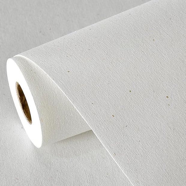 Matte White Grasscloth Textured Wallpaper Natural&Neutral&Handmade Style Thick Peel and Stick Removable for Bedroom,Office,Cabinet(16.5”x236.2”) (Leaves&Petals) M15