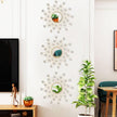 Uaussi 3 Pack Crystal Sunburst Wall Mirror Décor Rhinestone Mirrors Decorative Home Wall Art for Living Room Bedroom Entryway(Crystals Gold)