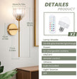 Vintage Battery Operated Wall Sconce Set of 2,Rechargeable Wall Lights with RGB Dimmable Detachable Bulbs and Remote,LED Wireless Wall Lamps for Bedroom Living Room Hallway