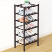 Smiry Bamboo Shoe Rack for Closet, 6 Tier Small Wooden Stackable Shoe Organizer, Free Standing Shoes Storage Shelf for Entryway, Front Door Entrance, Brown