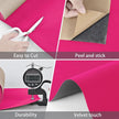 WESTICK Hot Pink Velvet Drawer Liner Self Adhesive Soft Fabric Velvet Peel and Stick Wallpaper for Crafts Removable Hot Pink Contact Paper Soft Felt Flocking Lining for Drawers Jewelry Box 12