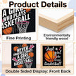 Basketball Home Decor - Gift for Girl Basketball Lover - Double-sided Wood Box Sign for Home Kitchen Farmhouse Office Tiered Tray Desk Shelf Decor