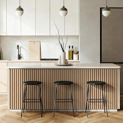 Wallpaper Peel and Stick Wood Grating Stripe Self-Adhesive Wallpaper Faux Wood Contact Paper Wood Slats Self Adhesive Wall Paper PVC Vinyl Film Removable Waterproof 17.3" x 393"