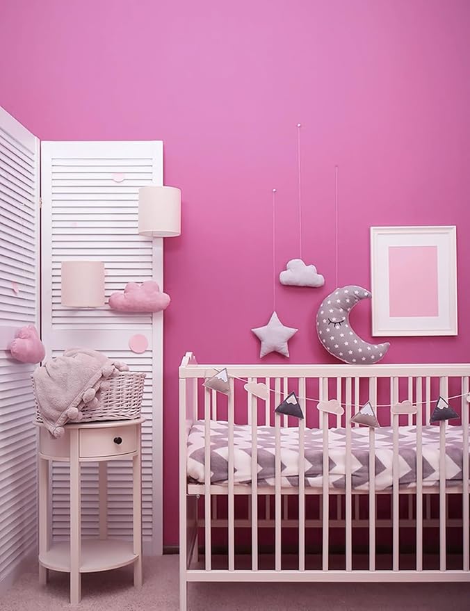 15.7"x197" Pink Peel and Stick Wallpaper Solid Color Pink Wallpaper Contact Paper for Cabinets Self-Adhesive Removable Wallpaper for Girls Bedroom Kids Room Decor Vinyl Roll Matte