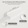 Axeman Picture Ledge Shelf | 16 Inch White Floating Shelves Set of 3 | Rustic Wood Wall Shelves with Lip | 16