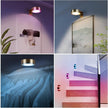 4 Pack Wireless Picture Lights for Wall, Magnetic Gold Picture Light Battery Operated with Remote, Dimmable Painting Light for Art Display, RGB Rechargeable Wall Lights for Photo Frame Gallery