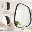 Irregular Bathroom Mirror Modern Oval Wall Mirror Asymmetrical Wooden Framed Wall Mirror Unique Shape Wall Mounted Vanity Artistic Mirror Decor for Living Room Bedroom Entryway Large 26