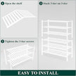 Smiry Bamboo Shoe Rack for Closet, 6 Tier Wooden Stackable Shoe Organizer, Free Standing Shoes Storage Shelf for Entryway, Front Door Entrance, White