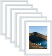 PEALSN 11x14 Picture Frame Set of 6, Display Pictures 8x10 with Mat or 11x14 without Mat for Wall Mounting or Table Top Display, Photo Frames Collage for Wall Decor, Blue