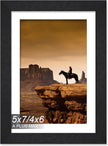 A PLUS MAX 5x7 Picture Frame, Engineered Wood Frame Display Photo 4x6 with Mat or 5 x 7 without Mat, 5 by 7 Frame with Black Wood Grain for Wall - 1 Pack/Black/5