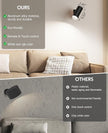 LED Wall Sconces, Battery Wall Sconces Set of Two with Rechargeable Battery Operated 12RGB and 3CCT Dimmable Wireless Magnetic Lights, for Bedroom Bedside Reading Living Room Picture