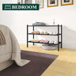 Smiry Bamboo Shoe Rack, 3 Tier Shoe Organizer for Entryway & Closet, Stackable Free Standing Storage Shelf for Shoes, Bags & Plants, Black