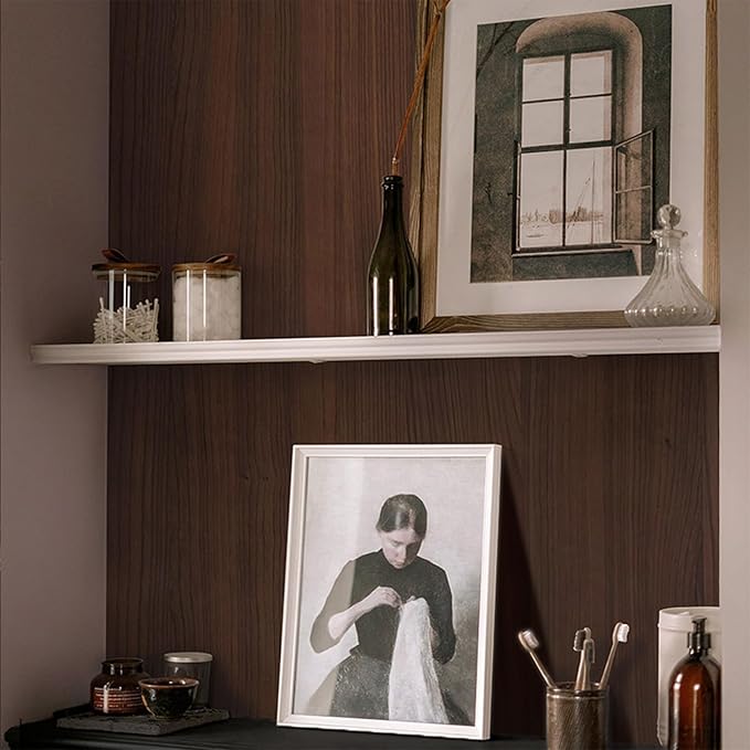 Deep Espresso Dark Walnut Wood Contact Paper - 17.3