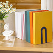 Chunful 6 Pcs Modern Metal Book Ends for Shelves Decorative Small Bookends Book Shelf Organizer Minimalist Design Stopper to Hold Books for Home Office (Blue,5.5 * 3.75 * 2.25inch)