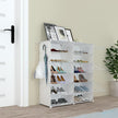 Shoe Rack Organizer, 24 Pair Shoe Storage Cabinet with Door Expandable Plastic Shoe Shelves for Closet,Entryway,Hallway,Bedroom,6 Tier