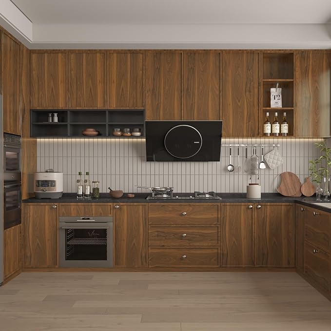 Wood Contact Paper with Tools, Peel and Stick Wallpaper Thicken for Countertops, Vintage Wood Grain Wallpaper Waterproof, Natural Wood Brown Self-Adhesive Removable Vinyl Film 15.7 in X 393 in
