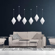 6 Pack Mirror Wall Decor Set with 2 Screwdriver Diamond Hanging Wall Mirror with Chain Silver Frame Decorative Chain Mirror for Home Living Room Entryways Bathroom Farmhouse Wall Decor, 10.8x6.7inches