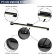 JUSHENG Dimmable Picture Lights Hardwired LED Painting Light Black Gallery Wall Light Art Lighting for Portrait Artwork Canvas 15.74 inch 7W 110V AC