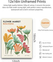 HesenDot Unframed Floral Wall Art Set of 3,12x16in Flower Market Canvas Prints,Abstract Botanical Posters Decor,Minimalist Amsterdam Stockholm Bologna Artwork for Living Room Bedroom Office Home