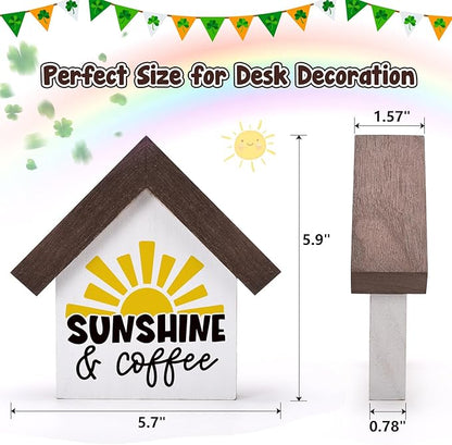 MBL Sunshine Coffee Bar Decor - Wood You Are My Sunshine Bar Tiered Tray Decorations for Home Cafe Kitchen Office Shelf Counter Table Coffee Lover Gifts for Women Men Friends Coworkers