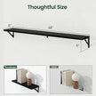 Floating Shelves, 8 Inch Deep Rustic Wood Wall Storage, 48W x 8D Wall Shelves Set of 2, Heavy Duty Metal Brackets, Industrial Book Shelf for Living Room, Kitchen, Bathroom, Bedroom, Black