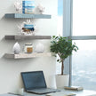 Sorbus Floating Shelves - 3 Pack 16 Inch Rustic Grey Blue Rustic Wall Shelves for Bedroom, Kitchen, Living Room, Bathroom Shelves, Home Decor, Office - Floating Shelf for Trophies, Frames