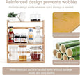 HYNAWIN Bamboo Spice Rack 3-Tier Kitchen Countertop Organizer, Adjustable Shelf Pantry Storage Stand for Herbs, Jars, and Bottles