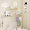 Nursery Floating Bookshelf for Kids, Wall Mounted Kids Book Shelf with Toy Storage, Pine Wood Nursery Shelves for Playroom, Bedroom, Toddler Room, Set of 3 (Pine, 15.8 Inches)