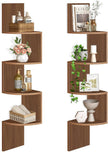 HOOBRO Corner Shelf Wall-Mounted, Set of 2 Floating Corner Shelves for Wall, 4-Tier Corner Bookshelves for Living Room, Bedroom, Bathroom, Home Office, Walnut WL25BJP201