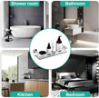 Glass Shelves for Wall, Chrome Stainless Steel & Tempered Glass Glass Shelf for Bathroom, Shelf Sink Over Toilet Bathroom Organizer (16-inch, Polished)