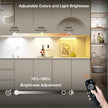 Under Cabinet Lighting Wireless with Remote,Rechargeable Battery Operated Closet Lights,3 Color Magnetic Dimmable led Strip Lights,Under Counter Lights for Kitchen,Shelf,Bedroom (Black-2PCS, 30cm)
