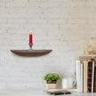 VOSAREA Half Round Floating Shelves, 21cm Wood Wall Floating Shelf Walll Mounted Shelves Photo Frame Holder for Bedroom Living Room Bathroom Kitchen Office