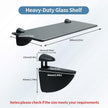 Alise Bathroom Glass Shelf, 15 Inch Floating Shelves, Tempered Shower Storage, Wall Mount Small Glass Shelves for Bathroom, Showers, Over The Toilet, Matte Black