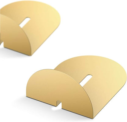 Runway Gold Bookends for Books,1 Pair Metal Book Holders for Office Shelves Adults & Kids Gift(Gold)