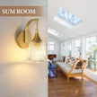 1-Light Gold Wall Sconce,Bathroom Sconces Brass Modern Wall Light Fixture with Clear Glass Shade,Indoor Wall Lamp for Living Room Bedroom Bathroom Hallway(E26)