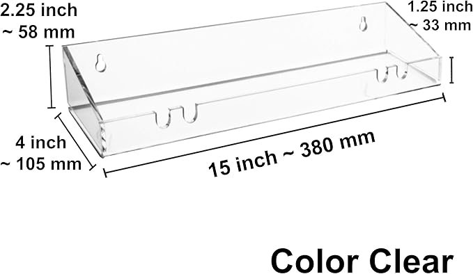 AMT 4 Pack Acrylic Floating Shelves, 15