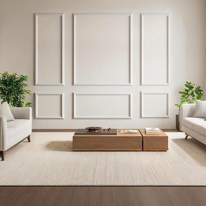 3 Set Peel and Stick Wall Molding Kit,Premade Self Adhesive Wainscoting Panels,Ready to Assemble Accent Molding Trim for Interior Wall Moulding Decor (24x60in)