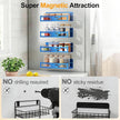 Magnetic Spice Rack for Refrigerator, 4 Pack Metal Magnetic Shelf Organizer for Fridge Side, Strong Spice Storage Rack for Kitchen, Dark Blue