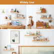 Floating Shelves for Wall Set of 2, 12 inch Rustic Pine Wood Wall Shelves for Bathroom, Living Room, Bedroom and Kitchen, Picture Ledge for Storage,Books,Room Decor,6x12 inch
