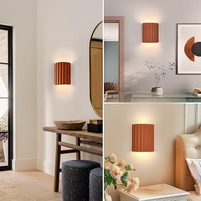 ZEROUNO Resin Modern LED Wall Sconces Wall Lighting, Hardwired Indoor Wall Lights Up and Down Wall Mount Night Light Wall Lamp Fixture for Living Room Bedroom Hallway Corridor Stairs (with G9 Bulbs)