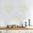 ZEXUIRU 3 Pack Gold Sunburst Wall Decor – Metal Crystal Wall Art with Sparkling Rhinestones, 14’’/18 Inch Starburst Wall Hanging Set for Living Room Bedroom Bathroom – Modern Bling Home Decorations