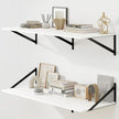 Fun Memories Floating Shelves for Wall, 12 Inch Deep Floating Shelves Set of 2, 36W x 12D Large Wall Shelf with Sturdy Metal Brackets for Living Room, Bathroom, Bedroom and Kitchen, White